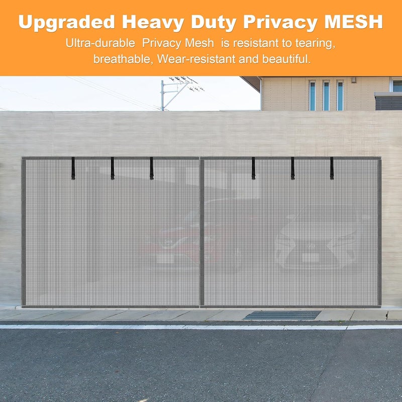 LIAMST Privacy Garage Door Screen Blackout for 1 Car Garage-8x8FT Privacy Silver Grey Heavy Duty Magnetic Garage Screen, Hands Free, Magnetic Privacy Garage Screen Door - Image 5